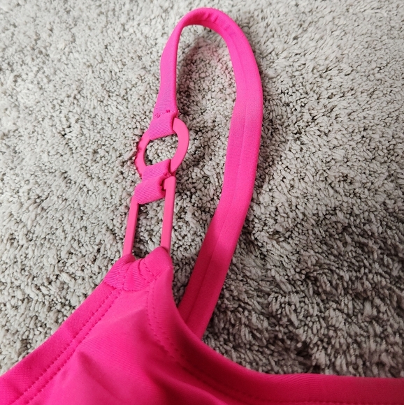 Women's Ring Detail Hidden Underwire Bikini Top - Shade & Shore Hot Pink 36DD - Picture 6 of 12